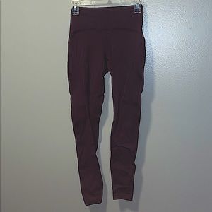 Lululemon Fleece Plum Leggings